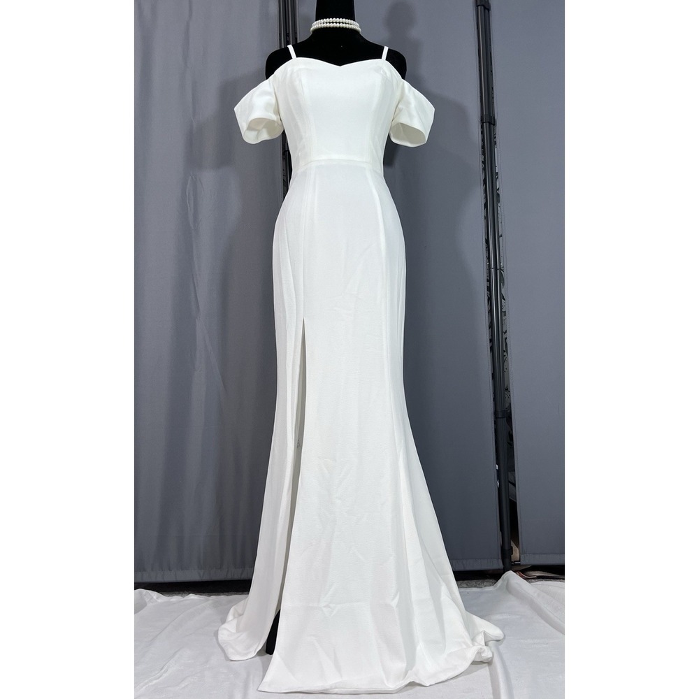 Dress the Population Logan Off-the-Shoulder Maxi Gown Sz XXS 00 Wedding Prom #J